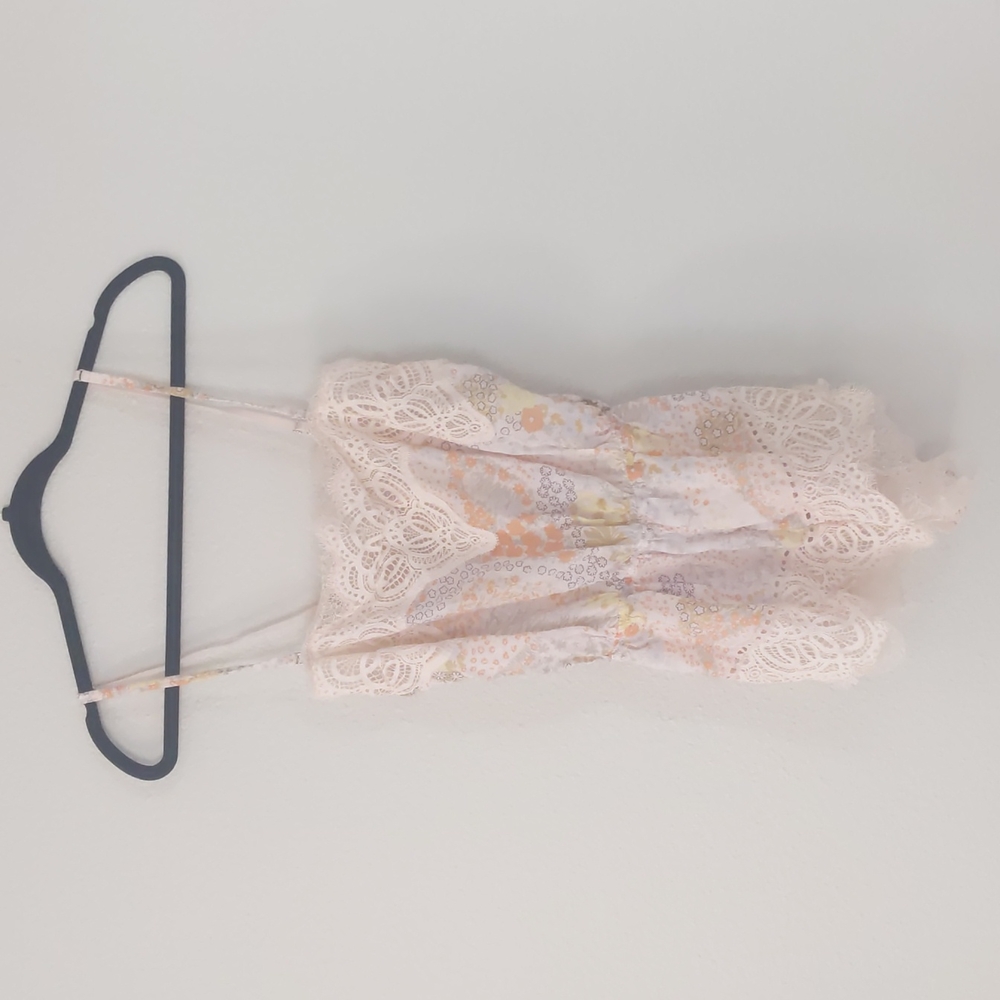 Victoria's Secret Lace Trim Pajama Romper - Pastel Multi